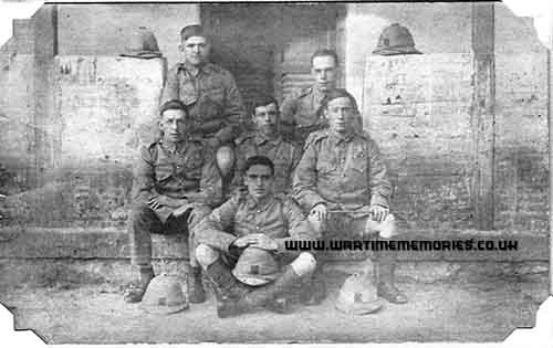 Alfred Benjamin Taylor is sat on the extreme left. Photograph taken in Bermuda, where the Battalion was stationed, prior to the war.